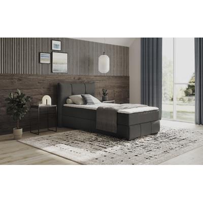 Boxbett MR. COUCH "Brewdley mit Bettkasten, inkl. Matratze", grau (stripes 8629 stone), B:125cm L:215cm, Polyester, Nylon, Komplettbetten, Topper und Zierkissen, in verschiedenen Härtegraden verfügbar Image