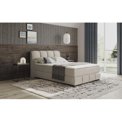 Boxbett MR. COUCH "Bethany mit Bettkasten, inkl. Matratze", beige (stripes 8622 natur), B:156cm L:223cm, Polyester, Nylon, Komplettbetten, Topper und Zierkissen, in verschiedenen Härtegraden verfügbar Image