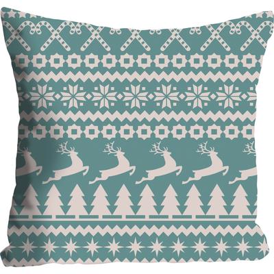 Dekokissen QUEENCE "Luca", blau (türkis, bedruckt), B:40cm L:40cm, Polyester, Dekokissen_Sitzkissen_Kissenhüllen, Kissenhülle ohne Füllung, 1 Stück Image