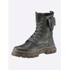 Schnürstiefelette ANDREA CONTI, Damen, Gr. 37, grau, Leder, Glattleder, modisch, Schuhe