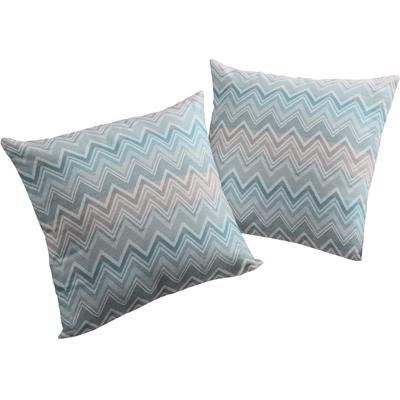 Dekokissen WIRTH "Benewitz" Gr. 2, blau (blau, gemustert), B:50cm L:50cm, Baumwolle, Polyester, Dekokissen_Sitzkissen_Kissenhüllen, Kissenhülle ohne Füllung, 2 Stück Image