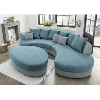 Ecksofa INOSIGN "Limoncello organische Formensprache, OTTOs Choice, L-Form", blau (aqua, petrol), B:287cm H:76cm T:160cm, 100% Polyester, Sofas, ergonomische Form Image