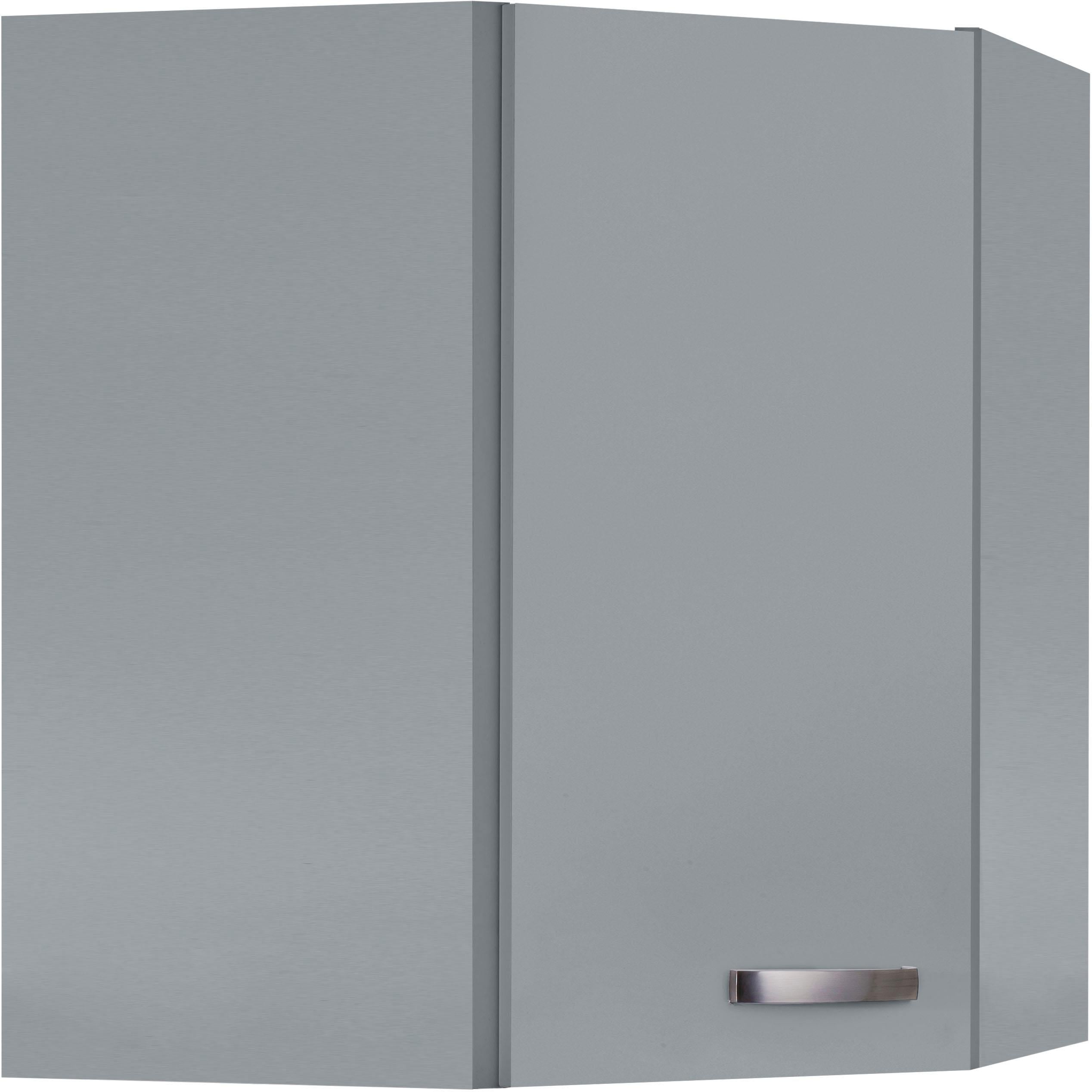 Eckhängeschrank KOCHSTATION "KS-Cara", grau (basaltgrau, basaltgrau), B:60cm H:70,4cm T:34,9cm, Schränke Image