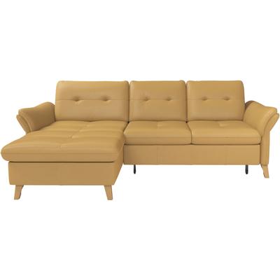 Ecksofa SIT & MORE "Göteborg", gelb (curry), B:268cm H:90cm T:176cm, Sofas, Sitztiefenverstellung und Federkern, wahlweise mit Bettfunktion Image