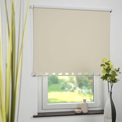 Seitenzugrollo LIEDECO Gr. 5, beige, B:102cm H:180cm, Polyester, Rollos, Volantrollo - eckiger Volant, Fixmaß Image