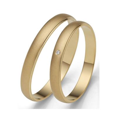 Trauring FIRETTI "Schmuck Geschenk Gold 375 Hochzeit Ehering "LIEBE" Gr. 64, gold (gelbgoldfarben), Fingerringe, 64, 0,005 ct SI = kleine Einschlüsse mit Brillant, Gelbgold 585, 3,0mm, Made in Germany, wahlweise mit oder ohne Brillant Image