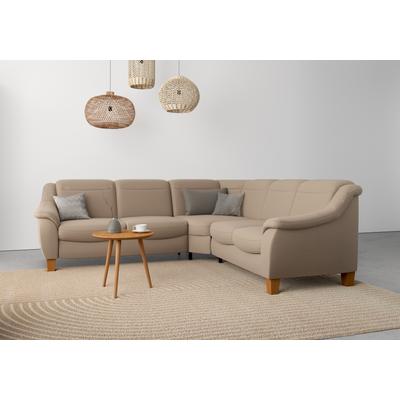 Ecksofa HOME AFFAIRE "Caldera L-Form", grau (taupe), B:270cm H:91cm T:250cm, 98% Polyester 2% Polyamid, Sofas, Federkern, wahlweise mit Kopfteilverstellung, Bettfunktion, Bettkasten Image