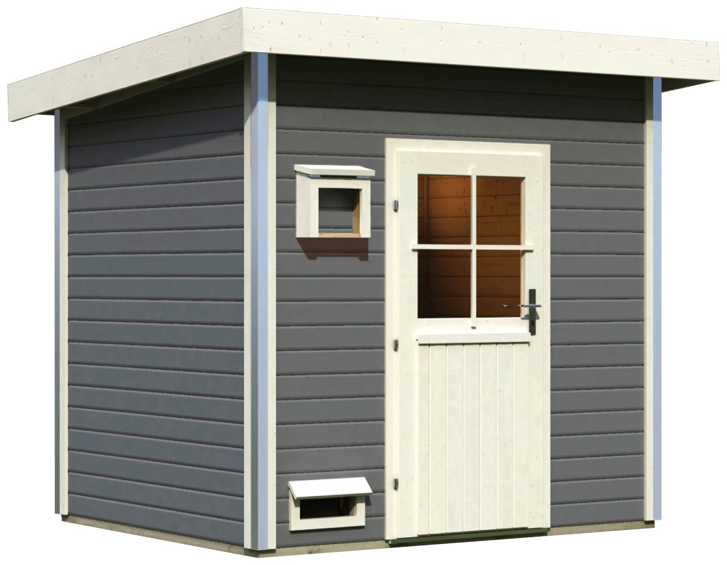 Saunahaus KARIBU "Ralf", beige (naturbelassen), ohne Ofen, (ohne Ofen), Saunen, klassiche Tür