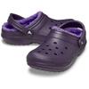 Clog CROCS "Classic Lined", Damen, Gr. 37, schwarz iris, casual, Schuhe, Pantolette, Hausschuh, Winterschuh mit Warmfutter