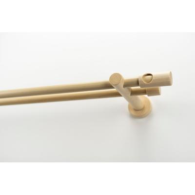 Gardinenstange GARESA "PANDRI", beige (natur), L:460cm Ø:20mm, Holzwerkstoff, Gardinenstangen, Vorhanggarnitur, verlängerbar, gerader Knopf mit Ausschnitt Image
