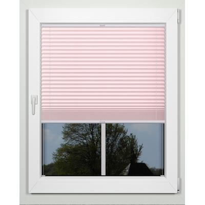 Plissee INDEKO "simple", rosa (rosé, weiß), B:97cm H:130cm, Obermaterial: 94% Polyester, 6% sonstige Fasern, Plissees, nach Maß Image