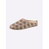 Pantoffel, Herren, Gr. 40, gelb (camel, kariert), Textil, Basic, Schuhe