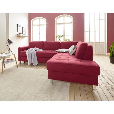 Ecksofa SIT & MORE "Pablo L-Form", rot (bordeaux), B:233cm H:80cm T:196cm, Luxus-Microfaser ALTARA NUBUCK (100% Polyester) / Struktur fein (100% Polyester), Luxus-Microfaser ALTARA NUBUCK (100% Polyester) / Struktur (90% Polyester, 10% Polyamid),... Image