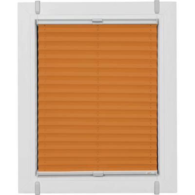 Plissee SUNLINES "One Size Style Crepe", orange (orange, grau, grau), B:60cm H:130cm, Obermaterial: 85% Polyester, 15% sonstige Fasern, Plissees, Zubehörfarbe grau, zum Klemmen Image