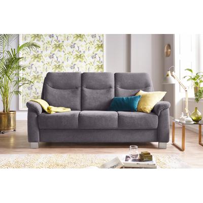 3-Sitzer SIT & MORE "Boccaccio", grau, B:190cm H:104cm T:96cm, Flachgewebe (100% Polyester), Kunstleder SOFTLUX, Luxus-Microfaser (90% Polyester, 10% Polyamid), Sofas, inklusive Federkern und Kopfteilverstellung Image