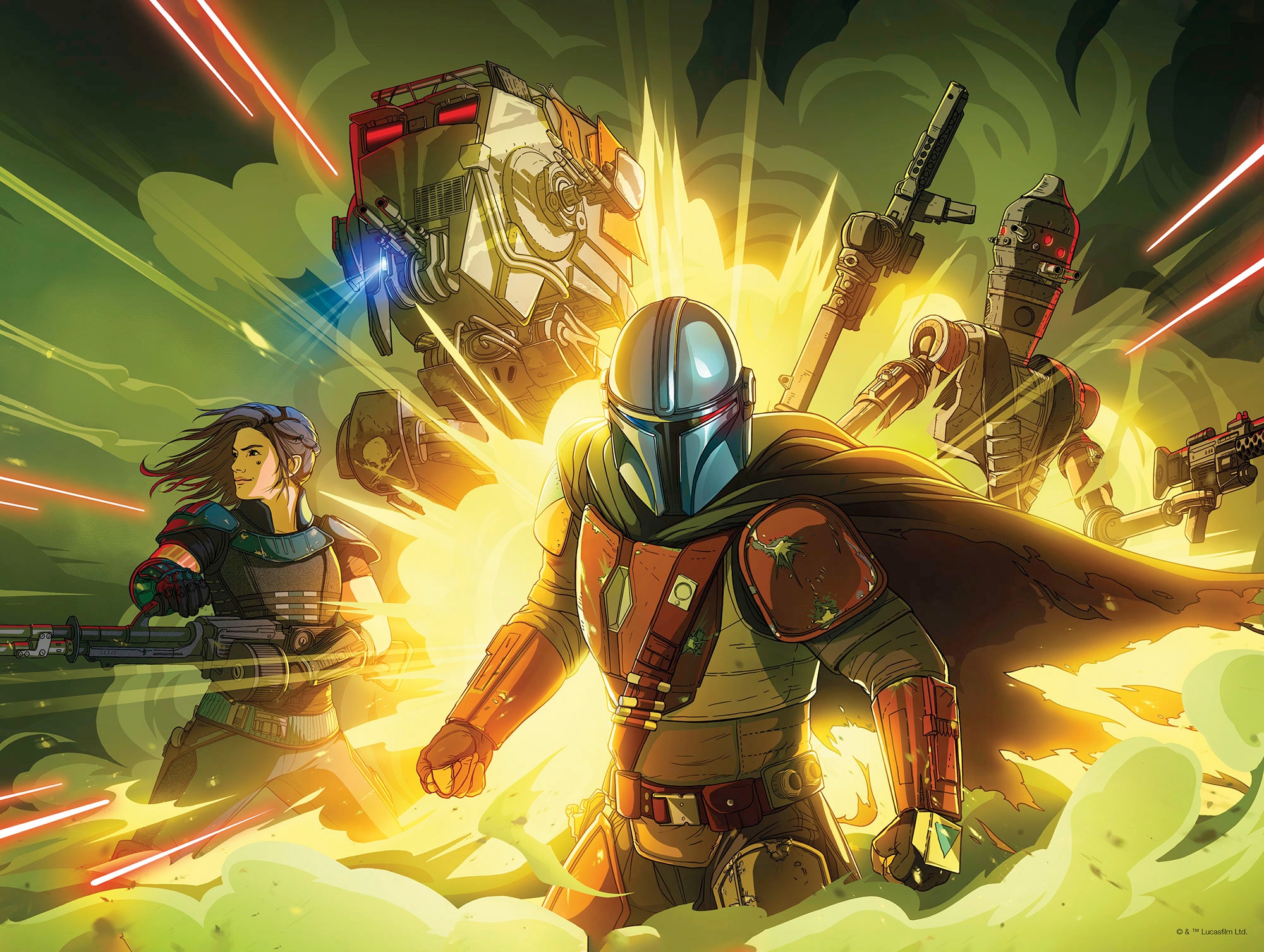 Bild KOMAR "Mandalorian Fireteam", bunt (farbe bild(er): bunt), B:40cm H:30cm, Holz, Papier, Bilder, Wandbild zur Dekoration im Kinderzimmer - ohne Rahmen Image