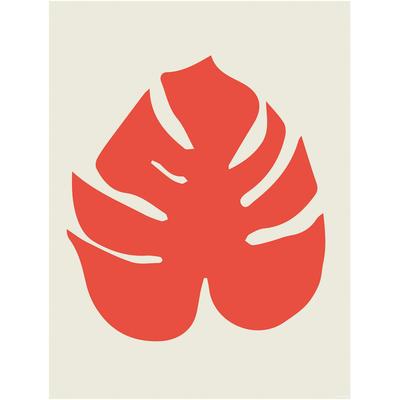 Bild KOMAR "Winter Tropics Black Panther Monstera", rot (farbe bild(er): rot), B:40cm H:50cm, Papier, Holz, Bilder, Wandbild zur Dekoration im Kinderzimmer - ohne Rahmen Image