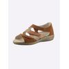 Sandale CLASSIC BASICS, Damen, Gr. 40, braun (camel), Veloursleder, Glattleder, Basic, Schuhe