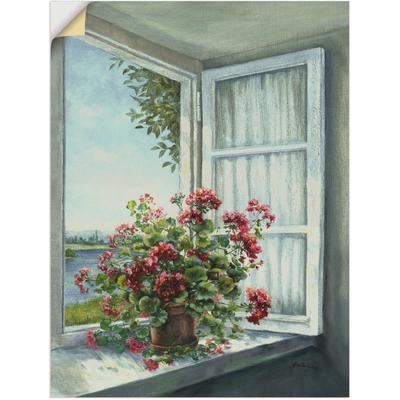 Wandbild ARTLAND "Geranien am Fenster", weiß (farbe bild(er): weiß), B:30cm H:40cm, Bilder, als Alubild, Outdoorbild, Leinwandbild, Poster, Wandaufkleber Image