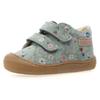Lauflernschuh NATURINO "Amur", Kinder, Gr. 27, grün, Veloursleder, geblümt, Schuhe, Barfußschuh, Klettschuh mit Blumenprint, Größenschablone zum Download