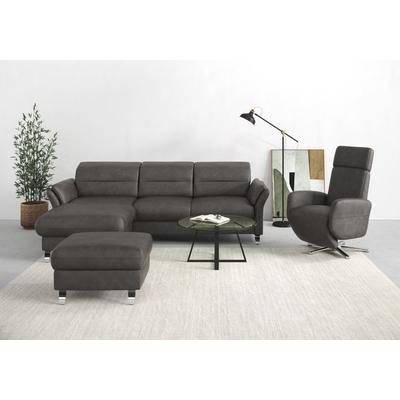 Ecksofa SIT & MORE "Grenoble L-Form mit Federkern", grau (anthrazit), B:251cm H:85cm T:161cm, Sofas, wahlweise mit Bettfunktion, Bettkasten, Arm- und Kopfteilverstellung Image