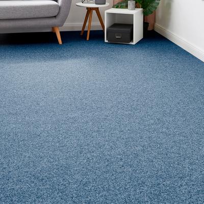 Teppichboden ANDIAMO "Invita, Nadelvlies, Made in Belgium", blau (denim), B:400cm H:5mm L:350cm, Kunstfaser, Teppiche, melierte Optik, Breite 200 cm oder 400 cm, robust & strapazierfähig Image
