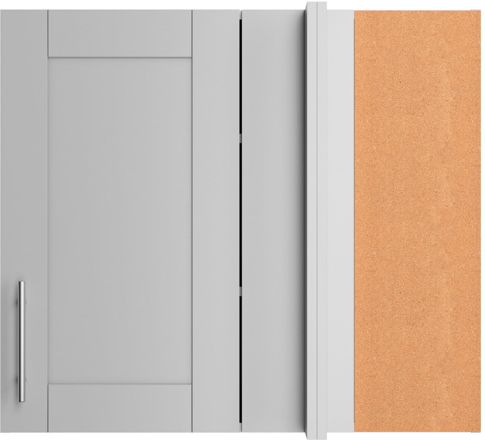 Eckhängeschrank KOCHSTATION "KS-Ahus", grau (hellgrau matt, hellgrau), B:80cm H:70,4cm T:34,9cm, Schränke, Küchenhängeschrank, Breite 80 x 45 cm Image
