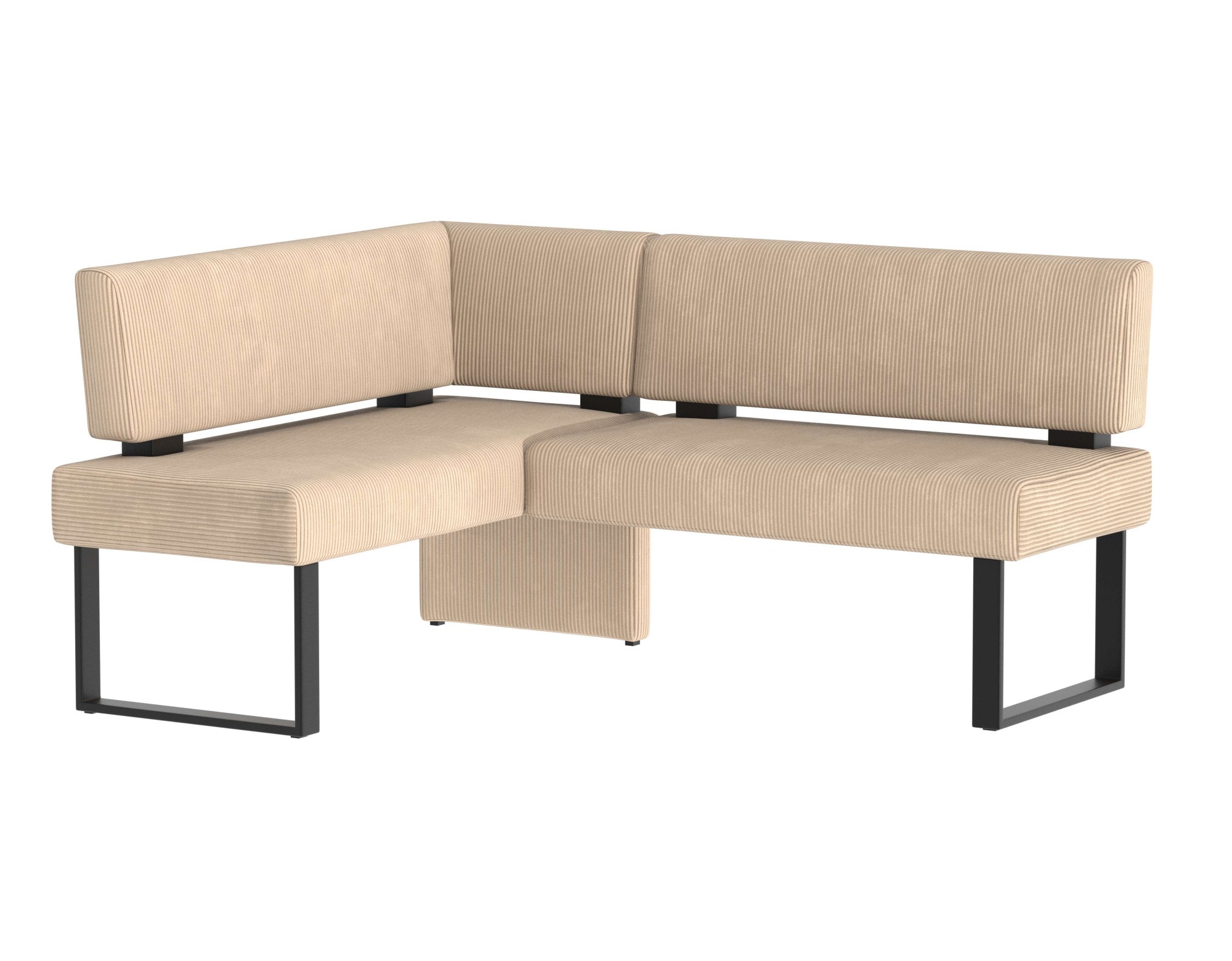 Eckbank HOME AFFAIRE "Oliver mit Metallgestell, Küchenbank", weiß (beige (castello 8622), schwarz), B:200cm H:89cm T:160cm, Holzwerkstoff, Massivholz, Polyester, Sitzbänke, verschiedene Bezüge Cord Esszimmerbank OTTOs Choice