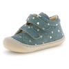 Lauflernschuh NATURINO "Cocoon", Kinder, Gr. 22, petrol metallic, Veloursleder, metallic, casual, Schuhe, Klettschuh mit Metallic-Herzchen, Größenschablone zum Download