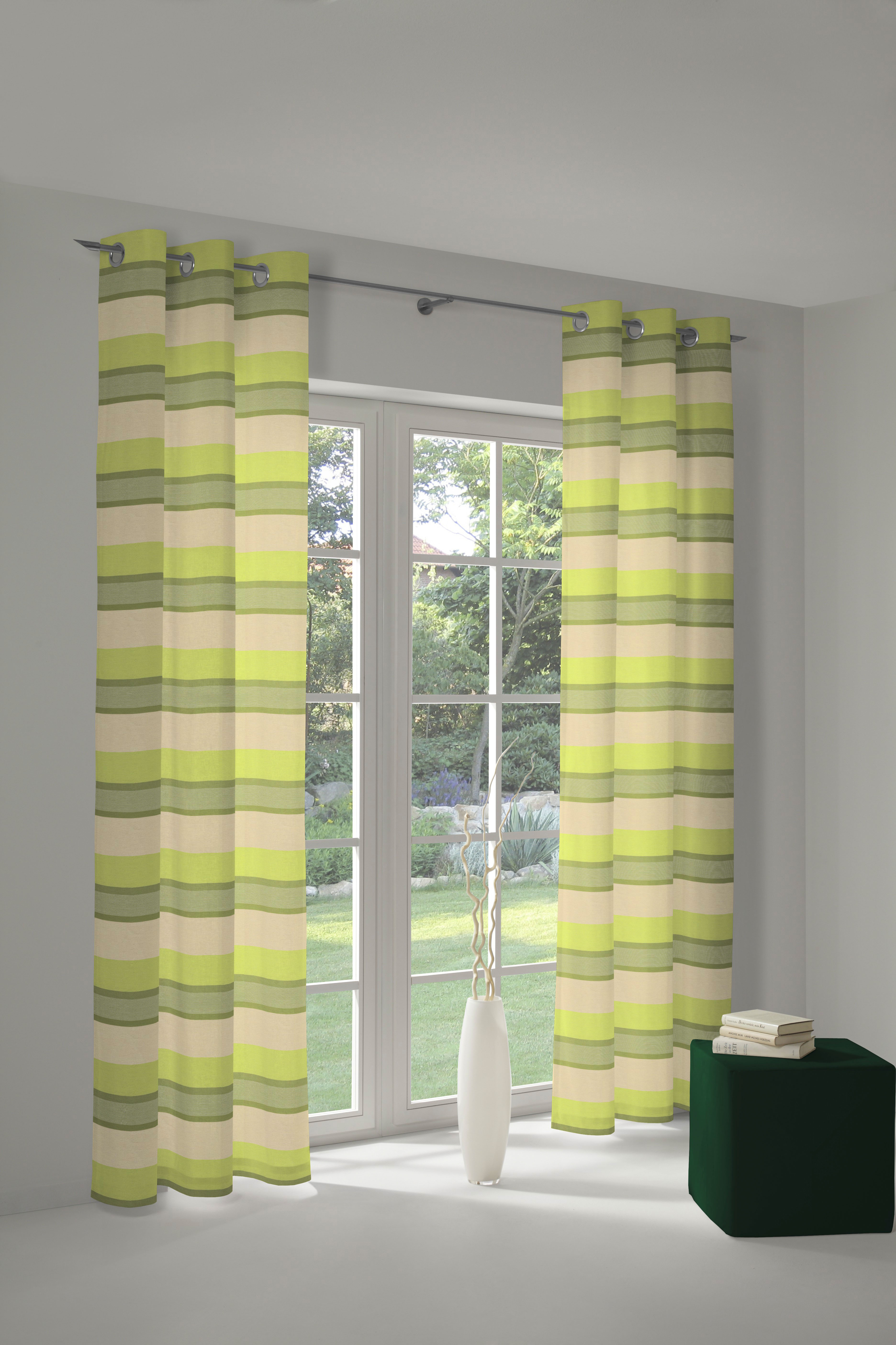 Vorhang WIRTH "Menorca" Gr. 1, grün, B:135cm H:145cm, Baumwolle, Polyester, Gardinen Image