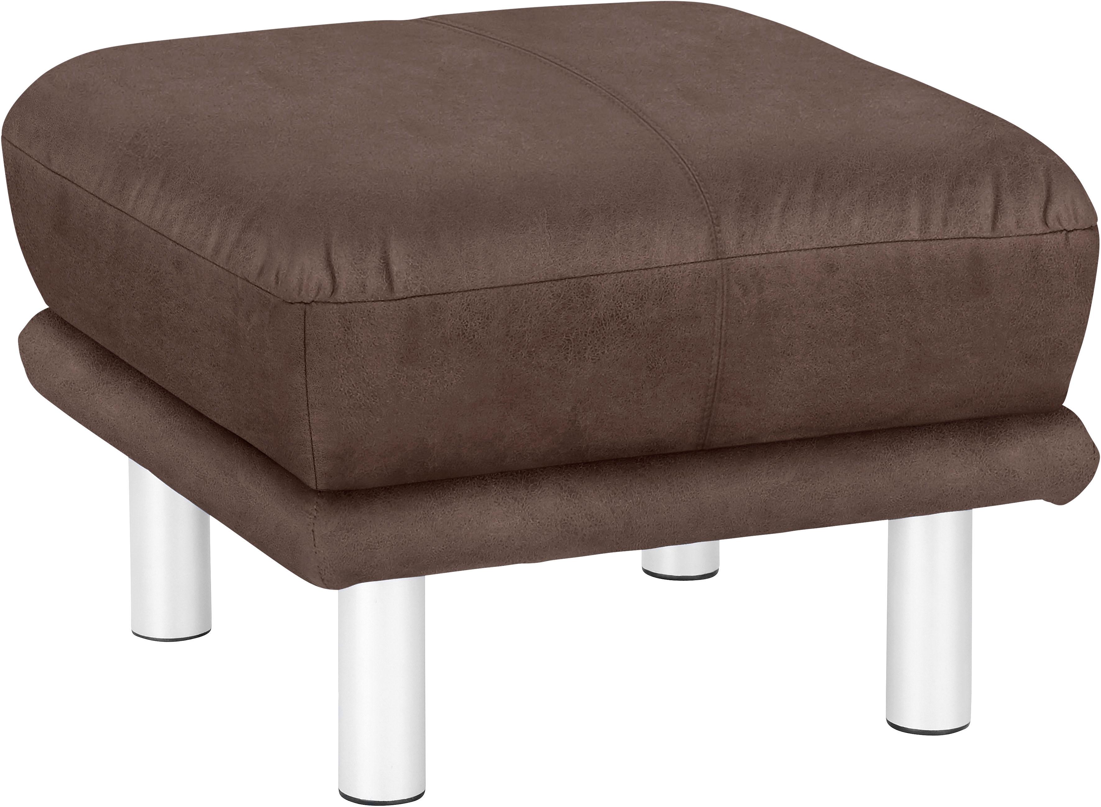 Hocker TRENDMANUFAKTUR "Cecilia II, modern und elegant, B/T 66/66cm", braun, B:66cm H:44cm T:66cm, Struktur fein (100% Polyester);Microfaser Vintage (100% Polyester);Struktur (100% Polyester), Hocker, Sitzhocker