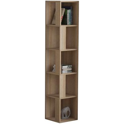 Bücherregal DECORTIE "Piano Bücherregal", braun (eiche), B:31,4cm H:158,9cm T:31,10cm, Spanplatte, Regale, Leichte Montage, Lagerung, Platzsparend Image