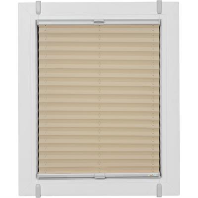 Plissee SUNLINES "One Size Style Crepe", beige (sand, grau, grau), B:85cm H:160cm, Obermaterial: 85% Polyester, 15% sonstige Fasern, Plissees, Zubehörfarbe grau, zum Klemmen Image