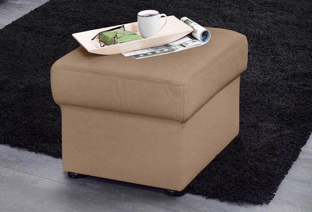 Hocker SIT & MORE "Bansin", braun, B:58cm H:45cm T:58cm, Luxus-Microfaser ALTARA NUBUCK (100% Polyester);SOFTLUX-Kunstleder;NaturLEDER (echtes Rindsleder)/Korpus SOFTLUX-Kunstleder, Hocker, Polsterhocker Lederhocker