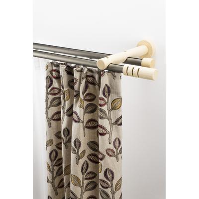 Gardinenstange GARESA "PEMPIA", beige (natuchro), L:280cm Ø:20mm, Holzwerkstoff, Metall, Gardinenstangen, Vorhanggarnitur, verlängerbar, Knopf m.Ausschnitte Image