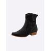 Stiefelette HEINE, Damen, Gr. 37, schwarz, Leder, Veloursleder, modisch, Schuhe Ankleboots Cowboy-Stiefelette