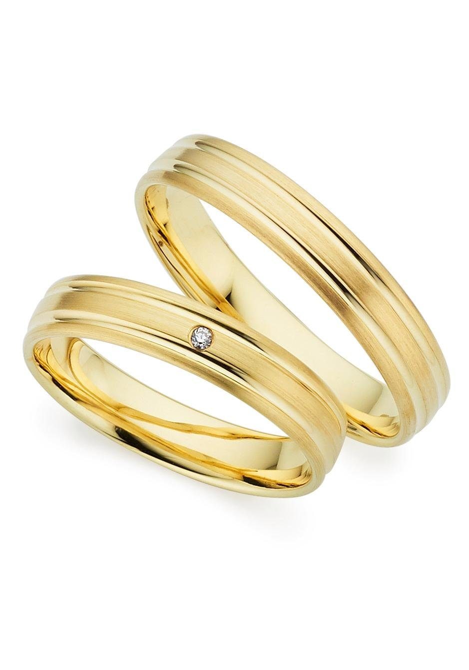 Trauring PHÖNIX "Schmuck Geschenk Gold 333 Trauring Ehering LIEBE versch. Varianten" Gr. 63, gold (gelbgoldfarben), Fingerringe, 63, ohne Brillant, Gelbgold 333, 4mm, Made in Germany, wahlweise mit oder ohne Brillant Image