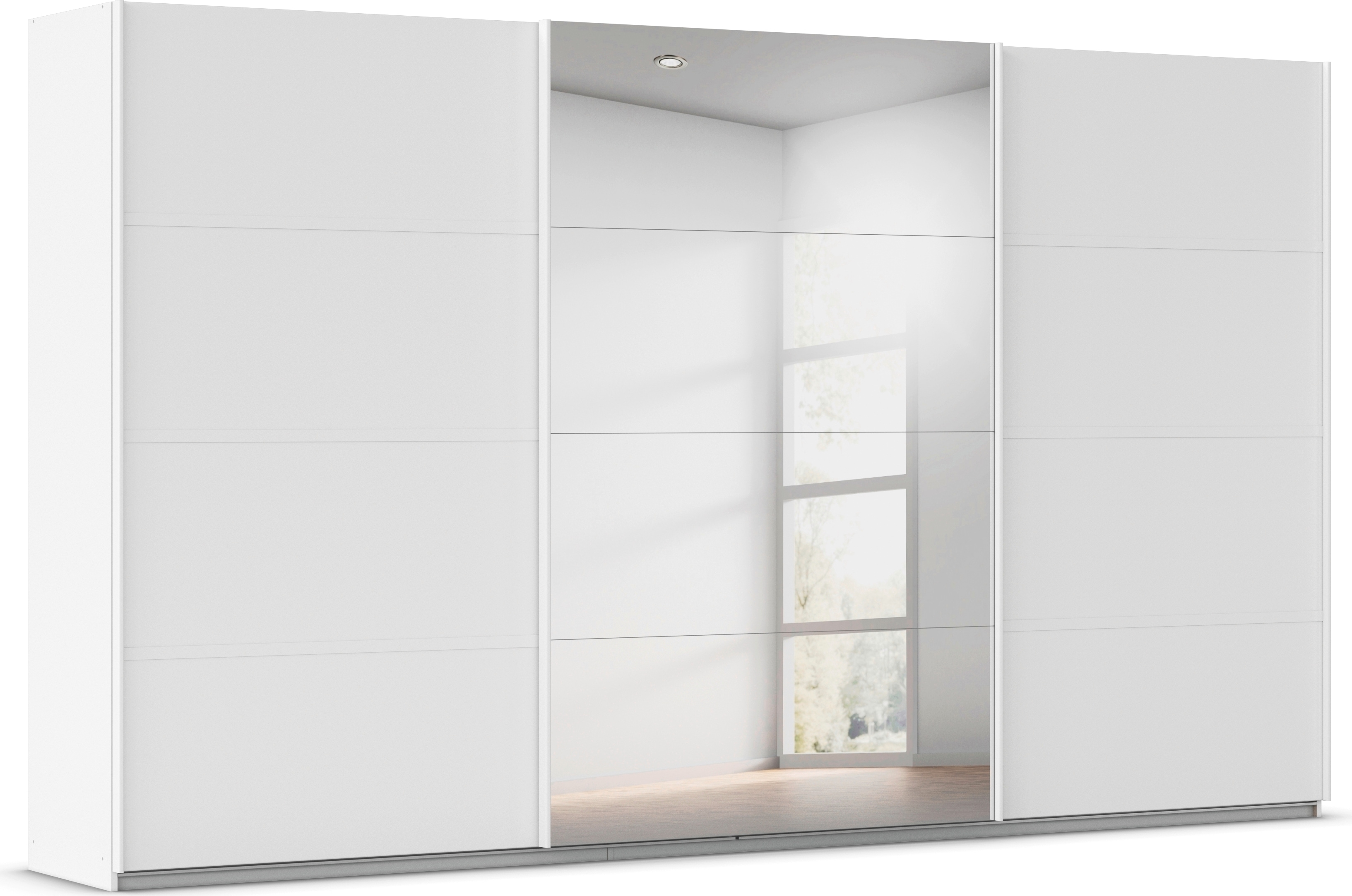 Kleiderschrank RAUCH "Schwebetürenschrank OTTO´s Choice Garderobe Schrank TOP ANGEBOT Avola", alpinweiß, leisten weiß, B:360cm H:210cm T:62cm, Holzwerkstoff, Schränke, mit eleganten Zierleisten in Chrom, Schwarz oder Weiß MADE IN GERMANY Image