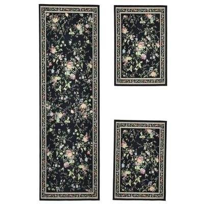 Teppich HEINE HOME Gr. 8, schwarz, B:60+60+70cm H:4mm L:90+90+220cm, Baumwolle, Polyester, Kunstfaser, Kunstfaser, Polypropylen, Teppiche Image