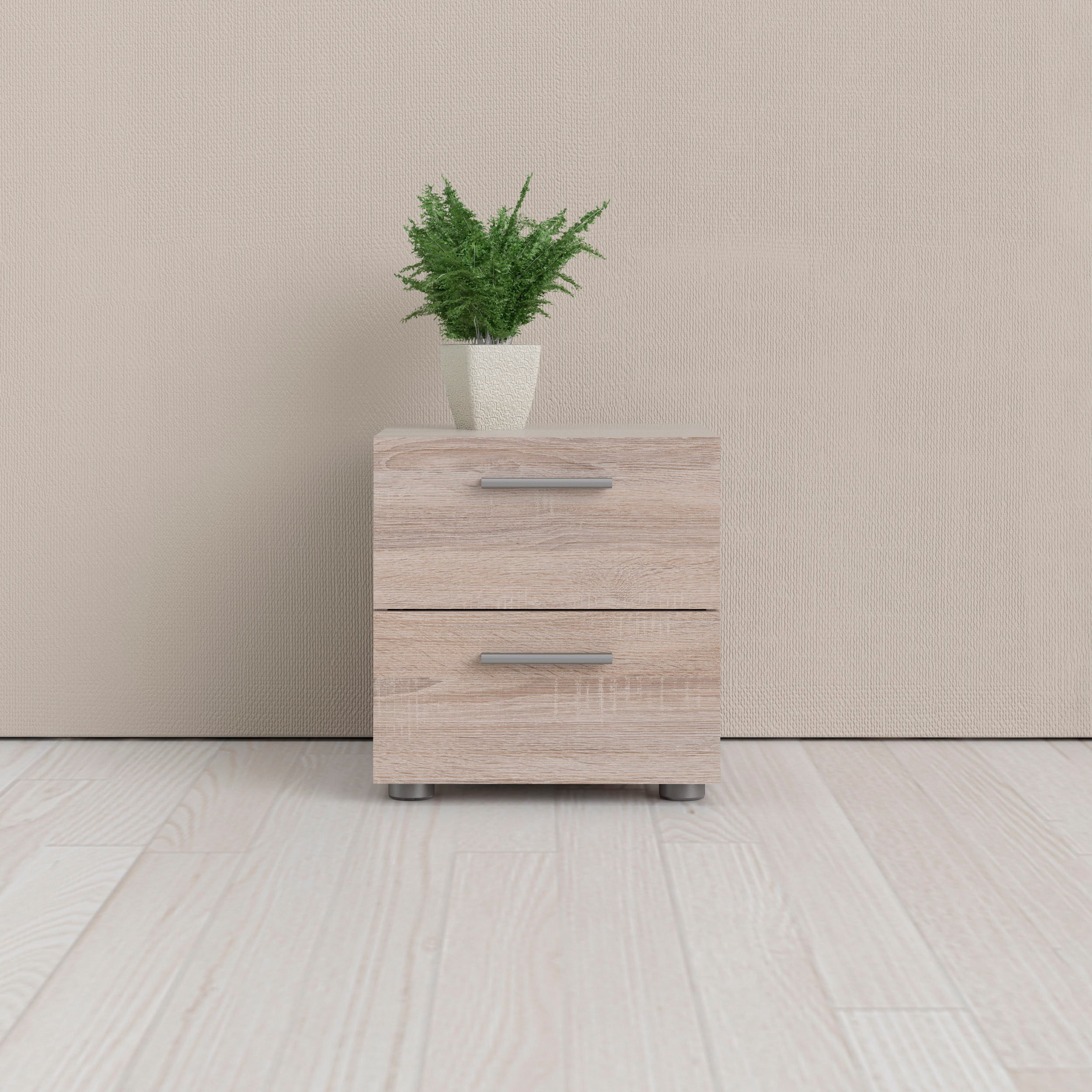 Nachtkommode INOSIGN "Pepe, Nachttisch, Nachtschrank, Beistelltisch", braun (trúffel), B:40cm H:42,3cm T:40,3cm, Spanplatte, Sideboards, mit 2 Schubläden, Breite 40, Höhe 42 cm