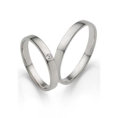 Trauring FIRETTI "Schmuck Geschenk Hochzeit Ehering "LIEBE" Gr. 57, silber (silberfarben, kristallweiß), Fingerringe, 57,mit Zirkonia, Silber 925 (Sterlingsilber), 3mm, Made in Germany - wahlweise mit oder ohne Zirkonia (synth.) Image