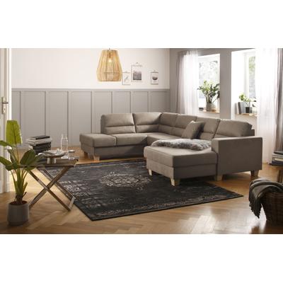 Wohnlandschaft HOME AFFAIRE "Navan, komfortabel mit viel Platz, U-Form", beige, B:313cm H:85cm, Sofas, Wohnlandschaft, wahlweise mit Bettfunktion und Kopfstütze Image