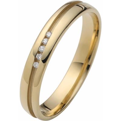 Trauring FIRETTI "Schmuck Geschenk Gold 375 Hochzeit Ehering "LIEBE" Gr. 17, gold (gelbgoldfarben), Fingerringe, 17, 0,025 ct SI = kleine Einschlüsse mit Brillanten, Gelbgold 375, 3,5mm, Made in Germany, wahlweise mit oder ohne Brillanten Image