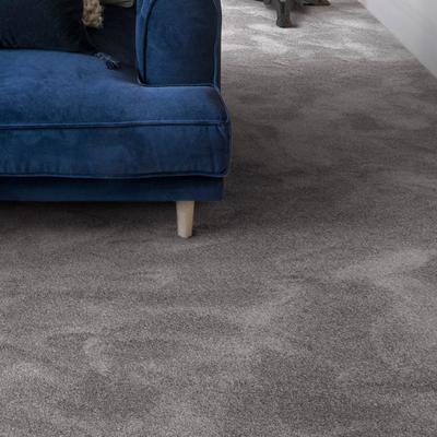 Teppichboden ANDIAMO "Levin, Velours, Made in Belgium", grau (anthrazit), B:400cm H:10mm L:1400cm, Kunstfaser, Teppiche, Uni Farben, Breite 400 cm oder 500 cm, weiche Qualität Image