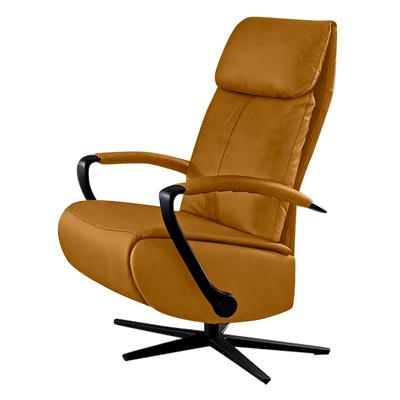 Relaxsessel W.SCHILLIG "rumbaa", gelb (brandy s37), B:73cm H:115cm T:84cm, Stoff S37 (100% Polyester): Luxus-Microfaser in Lederoptik, Sessel, wahlweise mit Doppelmotor, in Größen S, M & L, mit 5-Sternfuß Image