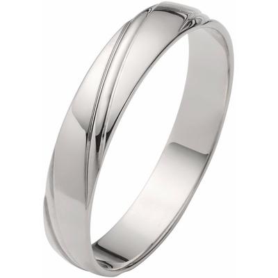 Trauring FIRETTI "Schmuck Geschenk Gold 375 Hochzeit Ehering "LIEBE" Gr. 17,5, weiß (weißgoldfarben), Fingerringe, 17,5, ohne Brillant, Weißgold 375, 4mm, Made in Germany, wahlweise mit oder ohne Brillant Image