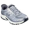 Slip-On Sneaker SKECHERS "STAMINA SPORT", Herren, Gr. 47,5, silber (silberfarben, grau), Leder, Synthetik, Textil, kontrastfarbene Details, sportlich, Schuhe, Retro Sneaker, Schnürschuh mit Slip-ins