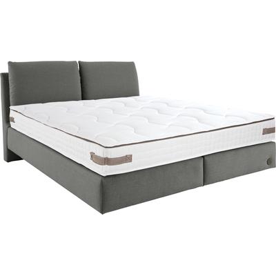 Boxspringbett BIRKENSTOCK "Linz", grau (basaltgrau tbb 8), B:163,5cm L:230,5cm, Struktur TBB (100% Polyester), Scheuertouren 32000, Komplettbetten, Boxspringbett, mit Kopfteil in Kissenoptik Image