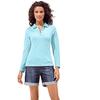 Poloshirt "Poloshirt", Damen, Gr. 48, blau (türkis), 95% Baumwolle, 5% Elasthan, B.C. BEST CONNECTIONS BY HEINE, unifarben, Langarm, Shirts