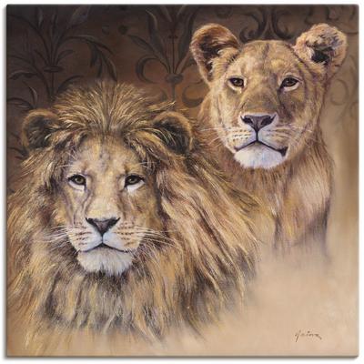 Wandbild ARTLAND "Löwen", braun (farbe bild(er): braun), B:100cm H:100cm, Bilder, als Alubild, Outdoorbild, Leinwandbild, Poster, Wandaufkleber Image